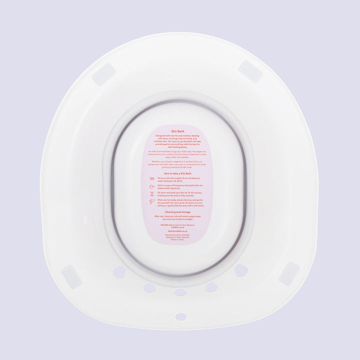 The back side of a Vital Bits Sitz Bath