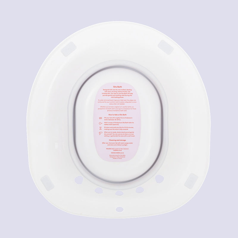 The back side of a Vital Bits Sitz Bath
